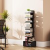 TUTOTAK Narrow Bookshelf, Vertical 8-Tier Bookcase, Spine Book Shelf for