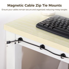 Magnetic Cable Zip Tie Mounts, 50 Pcs Magnets with 200 Pcs Cable Zip Ties, Multipurpose Magnetic Cable Holder for Cable Management, Wire Management Bases, Wire Cable Clips