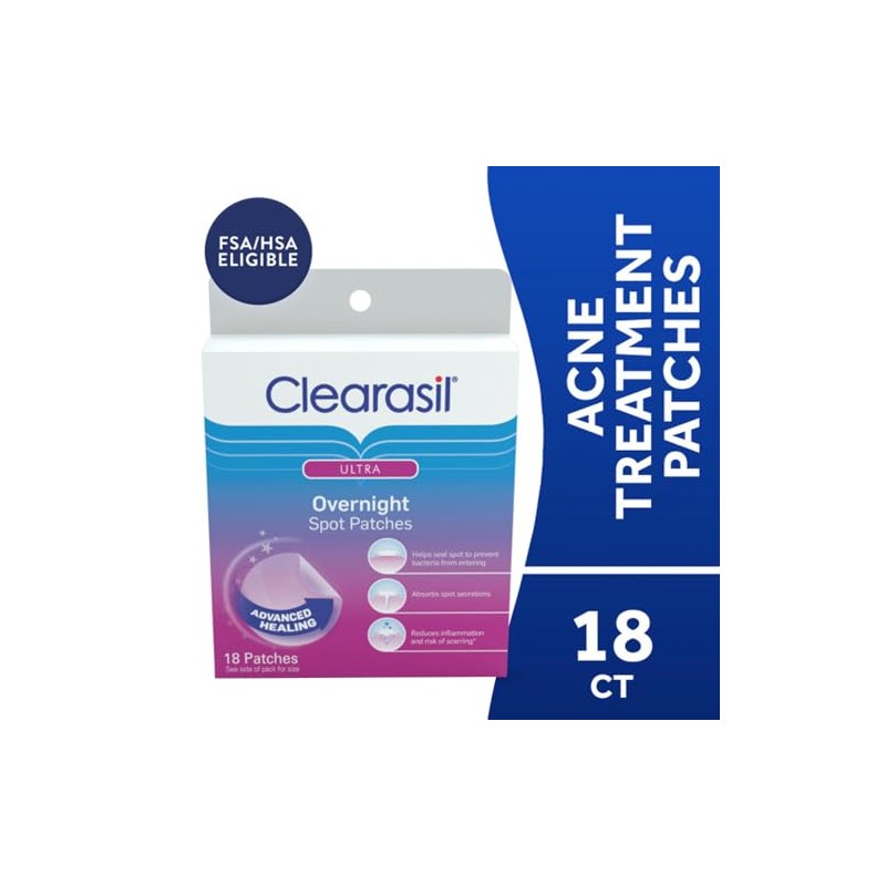 Clearasil Stubborn Acne Control 5in1 Pimple Patch, 18 Count Skin
