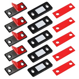 Cabinet Magnetic Catch Jiayi 5 Pack Black Ultra Thin Cabinet Door Magnetic Catch for Drawer Magnets Adhesive Cabinet Latch Magnetic Closures for Kitchen Closet Door Closing Magnetic Door Catch Closer
