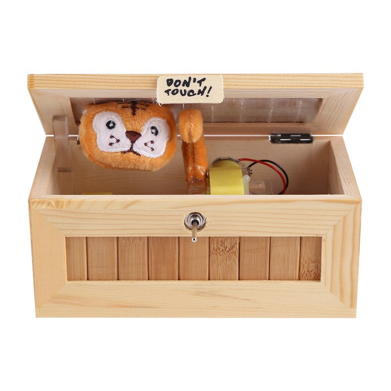 Wooden USB Electronic Box Cute Tiger Funny Interactive Stress Relief