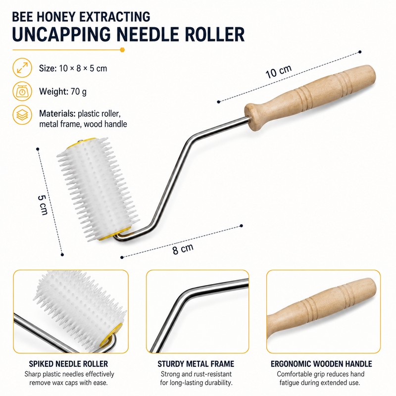 Honeycomb Uncapping Roller for Honey Extraction – Lightweight Beekeeping Tool