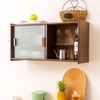 HollyHOME Small Bamboo Wall Mounted Kitchen Pantry Sideboard with 2