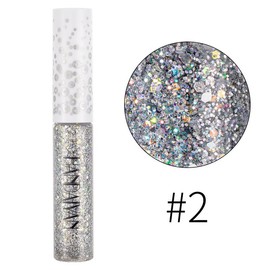 Handaiyan Iridescence Glitter Eyeliner, Liquid Glitter Eyeliner – Longwear Sparkle Liner & Eyeshadow Topper - Quick-Drying, Water-Based Formula – Buildable Shimmer Shades - Color: 02