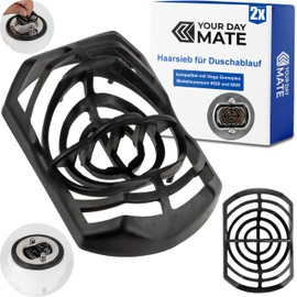 Hair Strainer for Shower Drain, Pack of 2, in Black, Compatible with Viega Domoplex 6928 and 6929, Replacement Immersion Pipe Hair Catcher Shower for Diameter 52 mm Domo plex Drain Fitting, Hair