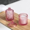 rejomiik 2 Pack Qtip Holder Glass Apothecary Jars with Lids