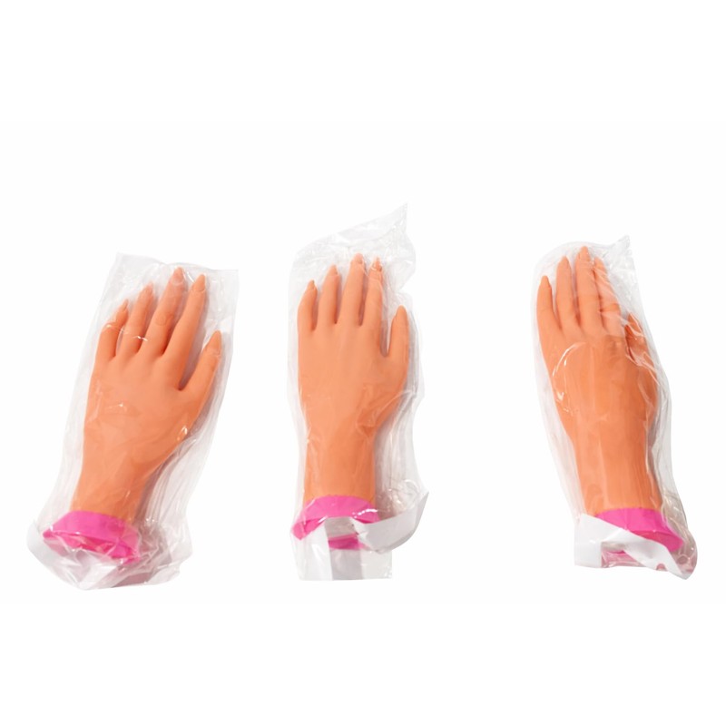 Paquete de 3 Manos de Práctica para Uñas Acrílicas, Modelo