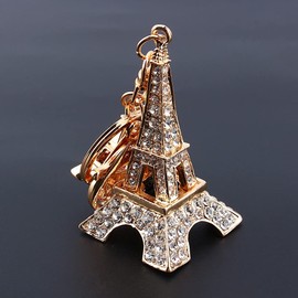 Keychain,Eiffel Tower Rhinestones Keyring Charm Pendant Purse Bag Key Ring Chain Keychain