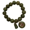 Natural Stone Green Real Bracelets with Lucky Coin and Gourd