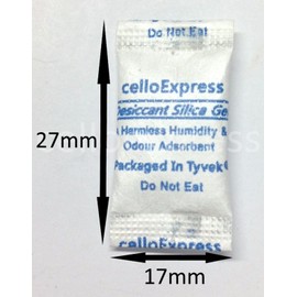 celloexpress Silica Gel Pouches - 0.5g Silica Gel in Tyvek Fabric Sachets - Total Gel Weight 100g (200, 0.5g)