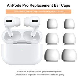 AirPods Pro Ear Tips [3 Pairs] Replacement Ear Tips for Airpods Pro and Airpods Pro 2nd Generation with Noise Reduction Hole and Built-in dust Guard Screen Includes Portable Storage Box (S/M/L)
