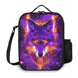 Lunch Box Insulated Lunch Bag, Reusable Portable Bento Lunchbox With Shoulder Strap, Wolf Lunch Bag, Funny Cute Cooler Thermal Meal Lunch Tote Bag