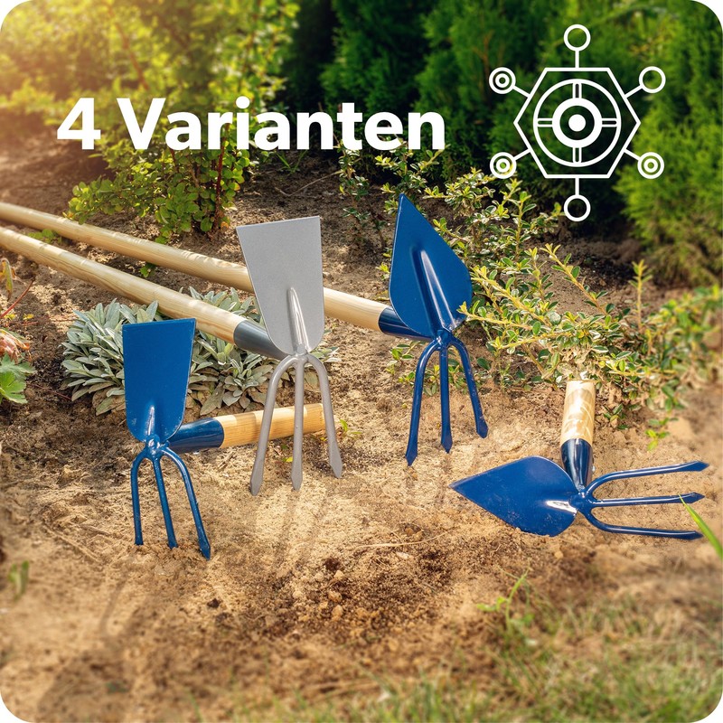 KADAX Metal Hoe with Wooden Handle, Double Hoe for Garden