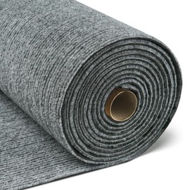 FunStick 24"x160" Large Carpet Squares Carpet Tiles with Padding Attached for Bedroom Living Room Dark Grey Non Slip Indoor Outdoor Carpet Tiles Roll Peel and Stick Floor Tile for Kitchen Rugs Stairs