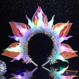 GENBREE Light Up Headbands Glow Led Headband Rave Party Costume Hair Accessories for Women