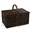 Picnic at Ascot Surrey Willow Picnic Basket, Brown Wicker/Diamond Orange