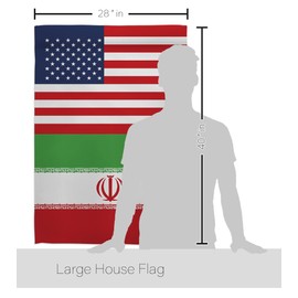 World Cup Iran USA Friendship Flag Banner Room Wall Art Flag Poles for Outside House Patio Porch Lawn Garden Stand Tapestry Yard Signs FIFA Gifts Sports Fan Trophy Soccer Game Football Made in USA