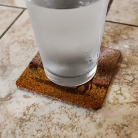 American Bison Buffalo Herd on the Plains Low Profile Novelty Cork Coaster Set