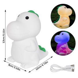Colexy LED Nachtlicht Kinder mit 7-Farben-Licht Nachtlicht Baby Touch Dimmbar Dinosaurier Stilllicht Baby Nachttischlampe, USB Aufladung Kinderzimmer Deko Geschenke Spielzeug Schlaflichter