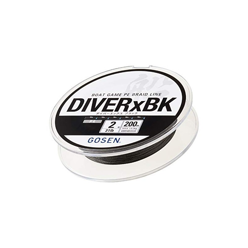 GOSEN Diver X Black 688.4 ft (200 m) No. 1.5