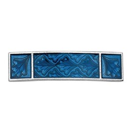 DANFORTH - Leaf Cobalt Large Barrette – Handcrafted Pewter Hair Barrettes For Women - 3 ½” Long by ¾” Wide - Made In USA