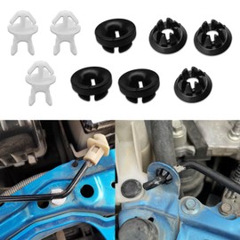 9PCS Hood Prop Rod Holder, Car Hood Holder, Black White Hood Rod Grommet Clips, 91503-SS0-003 91604-SD2-013 Car Engine Hood Stay Clips Compatible with Honda Accord Odyssey (9PCS)