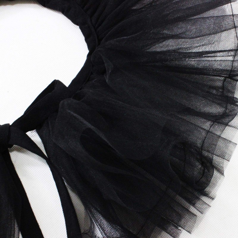 Saccgt Victorian Ruffled Mesh Fake Collar Shawl Tulle Clown Cosplay