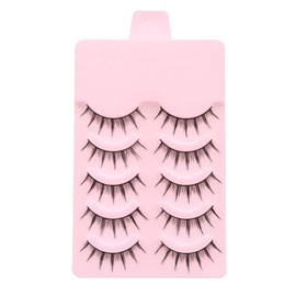 Fake Eyelashes, Natural, Ultra Lightweight, Soft, Everyday Makeup, Cosplay, Devil Style, 5 Pairs
