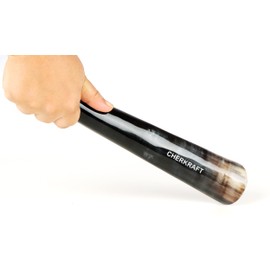 CHERKRAFT Shoe Horn with Handle Natural Handcrafted & Polished Made from Real Horn For All Shoes & Boots - 12 Inches