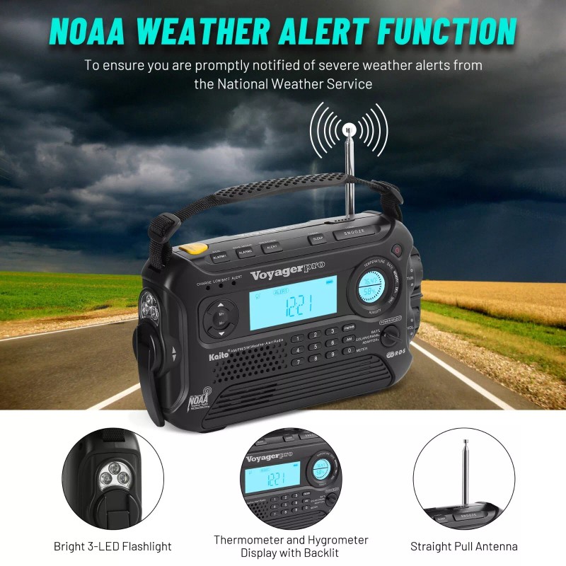 Kaito KA600 Weather NOAA Emergency Radio Crank Solar Powered AM