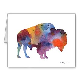 DJ Rogers Fine Art Buffalo - Set of 10 Wildlife Note Cards With Envelopes