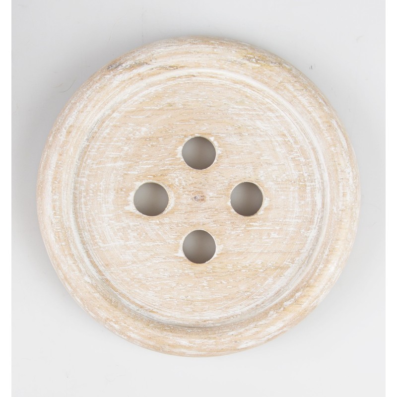Sass & Belle Wooden Brown Button Coaster - Set of