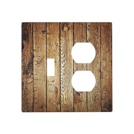 Rustic Brown Wood Natural Wooden Wallplates 1 Toggle 1 Duplex Electrical GFCI Faceplate Decorative Light Switch Covers Switch Plate for Bedroom Home Decor