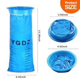 YGDZ 30 Pack Disposable Vomit Bags - Blue Barf Bags for Travel, Motion Sickness, Aircraft Car