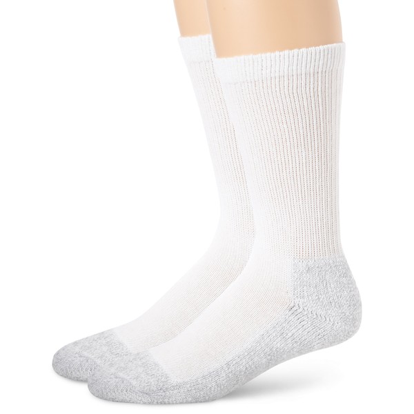 Georgia Cotton Cushioned Crew Socks (2-Pack), White, Medium