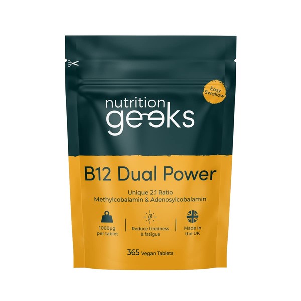 Nutrition Geeks Vegan Vitamin B12 Supplement Tablets High Strength -