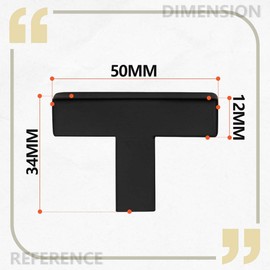 Bwintech Pack of 12 50 mm Cabinet Handles, Matte Black Cabinet Pull Handles, Fashionable Stainless Steel Square Handles, Cabinet Handles, with 48 Screws, for Kitchen, Drawers, Cupboard, Furniture