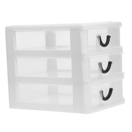 VICASKY Elegant Desk Organizer White Desktop Storage for Cosmetics Sundries Multifunctional Plastic Storage Box for Office Home Use