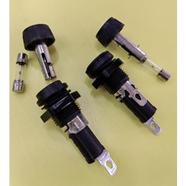 5021 Panel Mount AGC/MDL Automotive Fuse Holder, Black