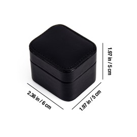SANQIANWAN PU Leather Wedding Ring Box Jewelry Case for Proposal Engagement Ring Box Jewelry Display Box Gift Box for Birthday and Anniversary (Black-B)