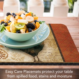 CounterArt Signature Rooster 4 Pack Reversible Easy Care Flexible Plastic Placemats Made in The USA BPA Free Easily Wipes Clean