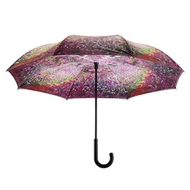Galleria's Reverse Close Umbrella, Monet Garden with art on both sides.