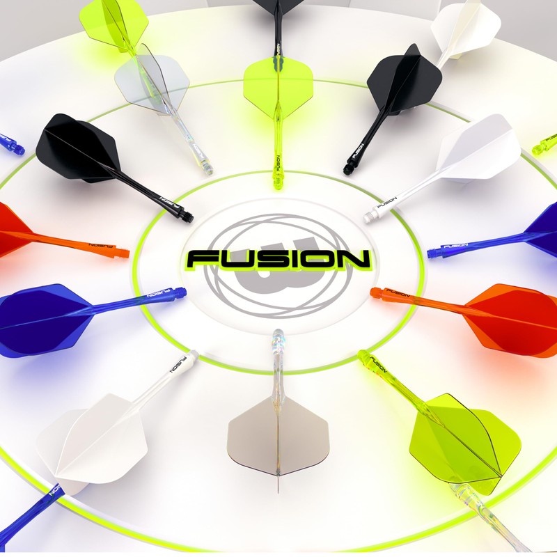 WINMAU Fusion White Short Integrated Dart Flight and Shaft System