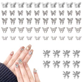 LOMSUXA 60 Pcs Nail Charms, 3D Libellen Nail Art Dekoration, Charms Nägel, Nail Art Charms, 3D Acryl Nail Gems für Frauen Acryl Nagel Art Dekoration