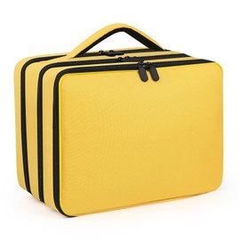 Minahao Toy Storage Bag for 1:64 Scale Mini Toy Cars & Monster Trucks - Portable Toy Car Organizer Bag Can Store 105 Toy Cars. (Yellow)