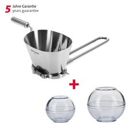 Westmark Herb Set, 3 Pieces, 1 Herb Mill Stainless Steel + 2 Keeping Balls, Diameter 7 cm + Diameter 9 cm, Stackable, BPA-Free, Stainless Steel/SAN