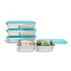 SEICASAYA Stainless Steel Snack Container, 2-Compartment Bento Lunch Box with