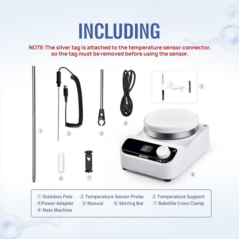 LACHOI Lab Hot Plate Stirrer Magnetic Stirrer LCD 280℃ 5L