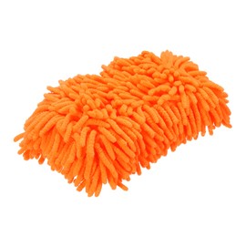 HARFINGTON Car Wash Sponge 9.1" x 4.7" Chenille Microfiber Mitt Scratch-Free Absorbent Scour Scrubber Cleaning Sponge for Washing Detailing on Cars, Trucks, SUV, Boats, RVs, Orange