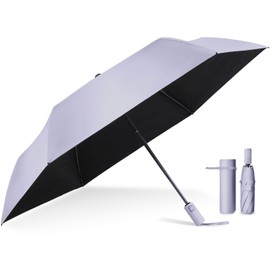 [Smart Safety Lock Function] Parasol, Ultra Lightweight, Compact, Foldable, 100% UV Protection, Completely Blackout, Lightweight, For Both Sunny and Rainy Weather, Women's, Men's, Heat Blocking